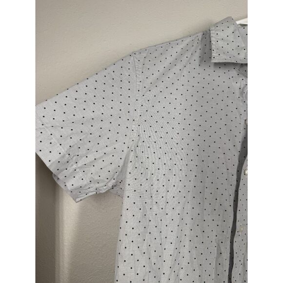 Bonobos Stretch Tailored Fit Mens Polka Dot Shirt Sz M Short Sleeve Button Up - Picture 3 of 8